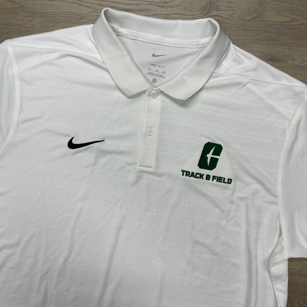 Nike Polo Shirt Mens XL White Track & Field Charlotte 49ers FJ9553-100